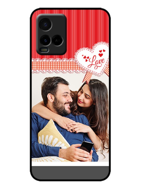 Custom Vivo Y21G Custom Metal Phone Case - Red Love Pattern Design