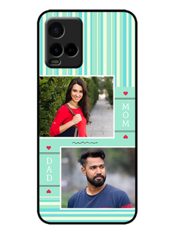 Custom Vivo Y21G Custom Metal Phone Case - Mom and Dad Pic Design