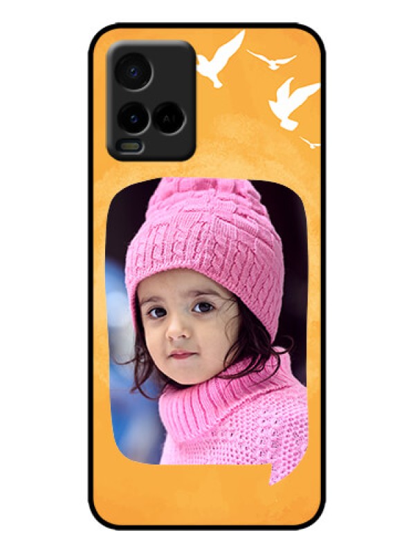 Custom Vivo Y21G Custom Metal Phone Case - Water Color Design With Bird Icons