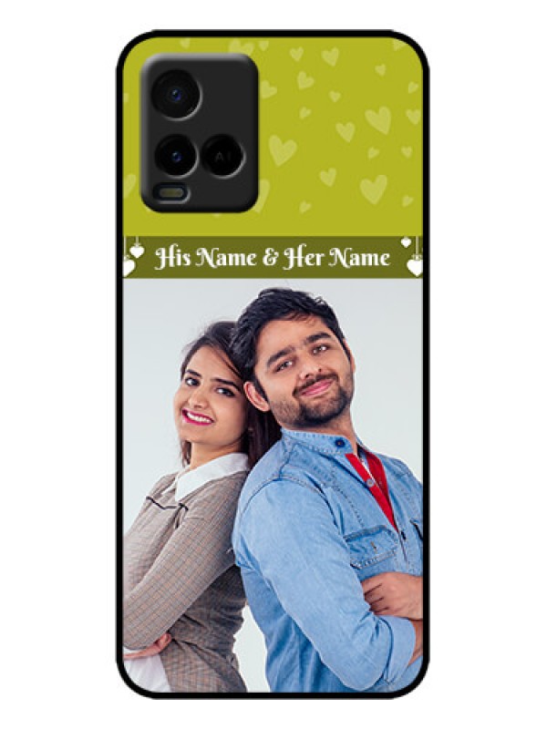 Custom Vivo Y21G Custom Metal Phone Case - You and Me Heart Design