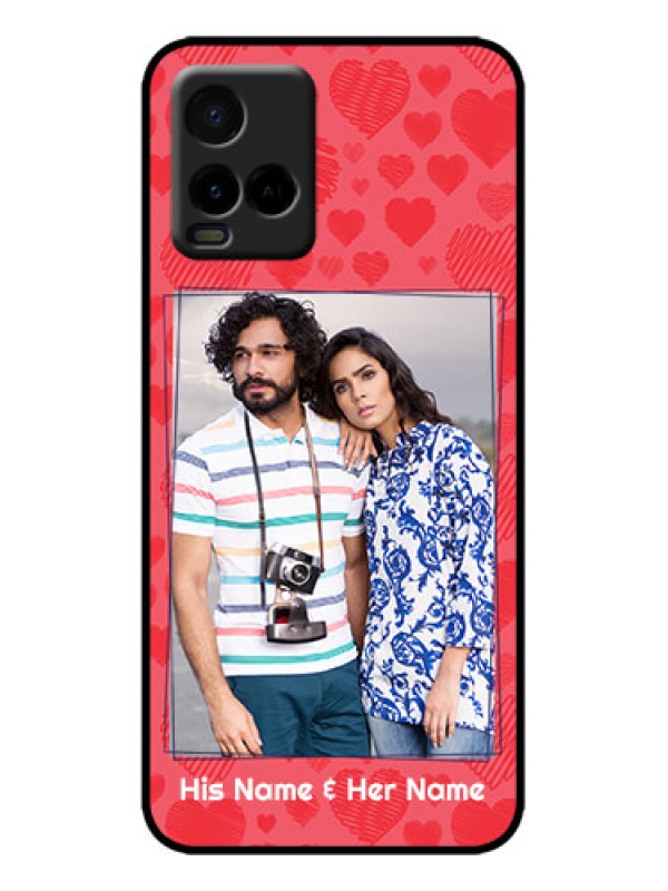 Custom Vivo Y21G Custom Metal Phone Case - With Red Heart Symbols Design