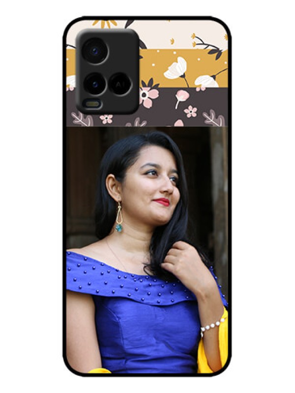 Custom Vivo Y21G Custom Metal Phone Case - Stylish Floral Design