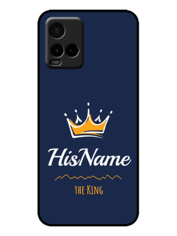 Custom Vivo Y21G Custom Metal Phone Case - King With Name Design