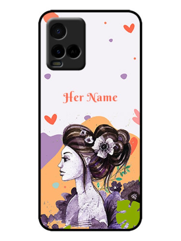 Custom Vivo Y21G Custom Metal Phone Case - Woman And Nature Design