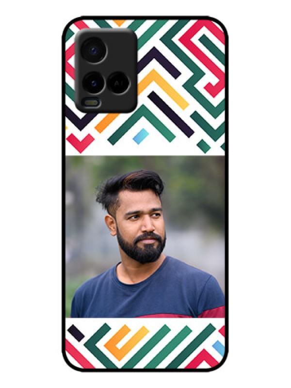 Custom Vivo Y21G Custom Metal Phone Case - Colorful Maze Pattern Design