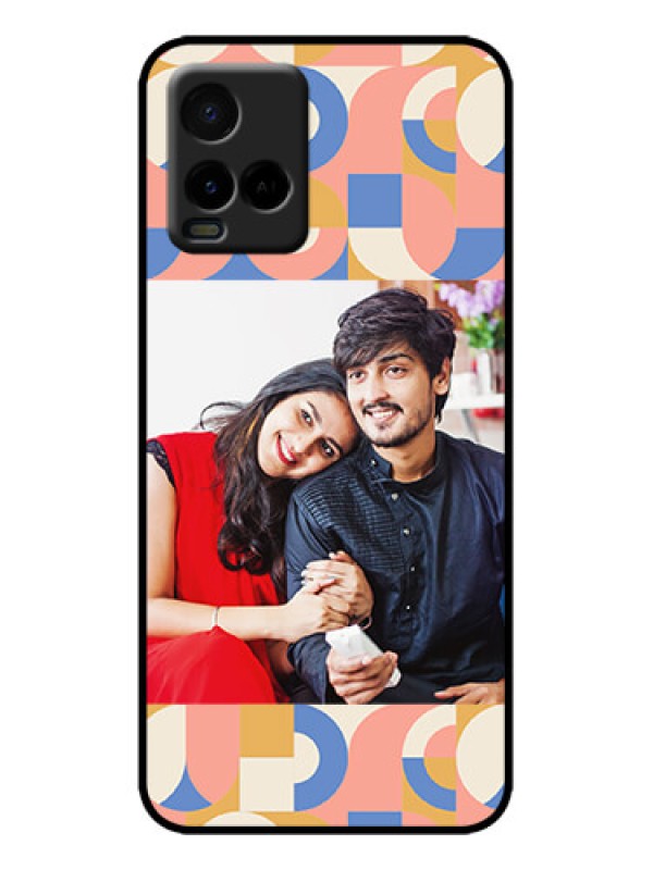 Custom Vivo Y21G Custom Metal Phone Case - Semi - Circle Maze Pattern Design