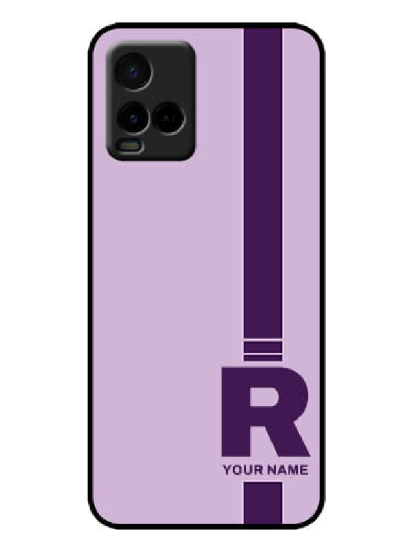 Custom Vivo Y21G Custom Metal Phone Case - Simple Dual Tone Stripe With Name Design