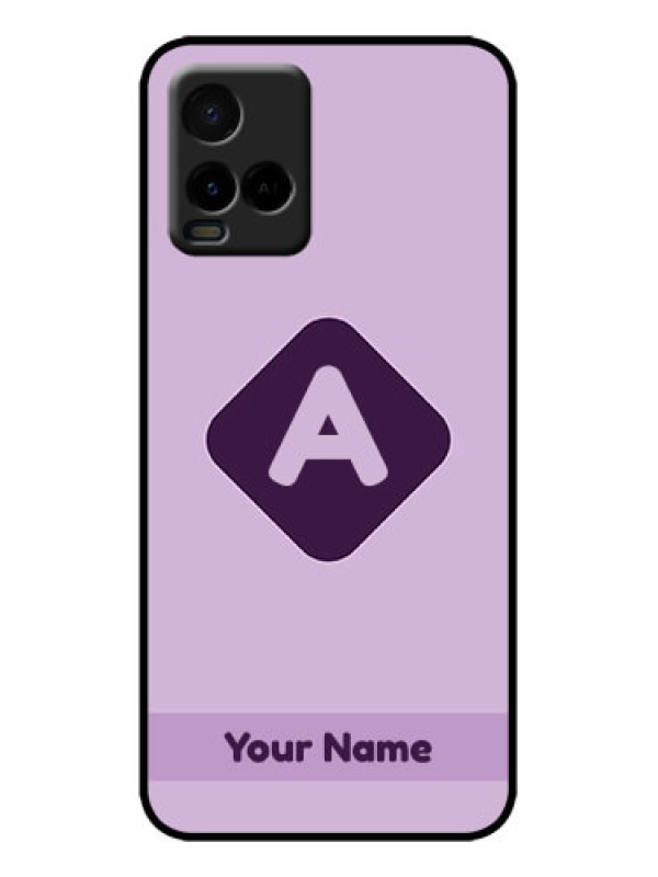 Custom Vivo Y21G Custom Metal Phone Case - Custom Letter In Curved Badge Design