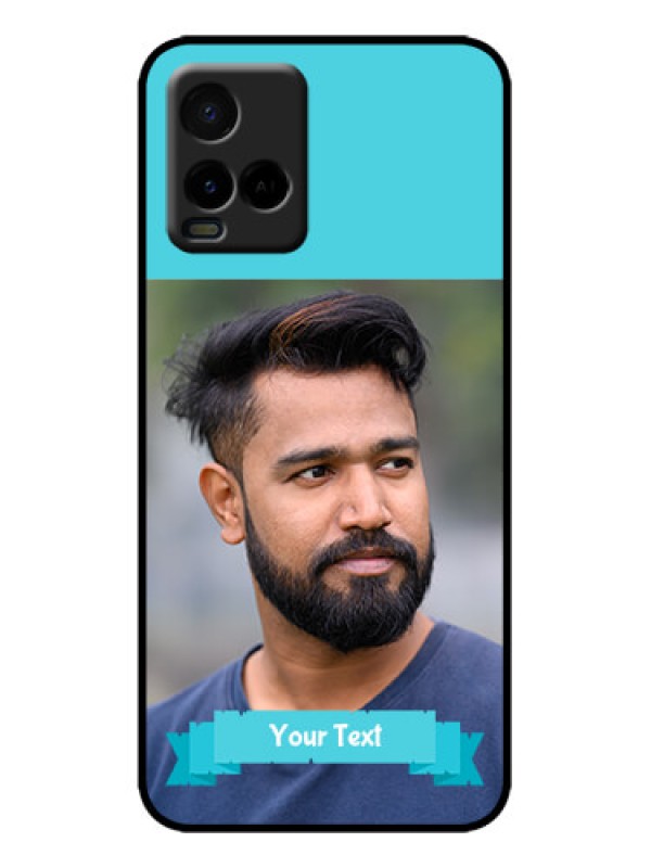 Custom Vivo Y21T Custom Metal Phone Case - Blue Color Design