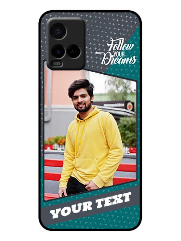 Custom Vivo Y21T Custom Metal Phone Case - Background Pattern Design With Quote