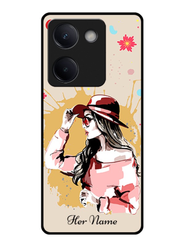 Custom Vivo Y300 Plus 5G Custom Metal Phone Case - Women With Pink Hat Design
