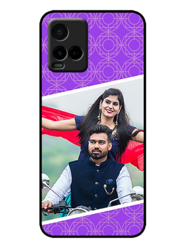 Custom Vivo Y33s Custom Metal Phone Case - Violet Color Pattern Design