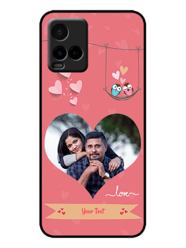 Custom Vivo Y33s Custom Metal Phone Case - Peach Color Love Design