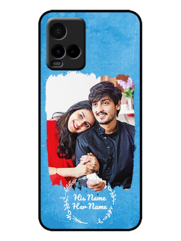 Custom Vivo Y33s Custom Metal Phone Case - Blue Color Vintage Design