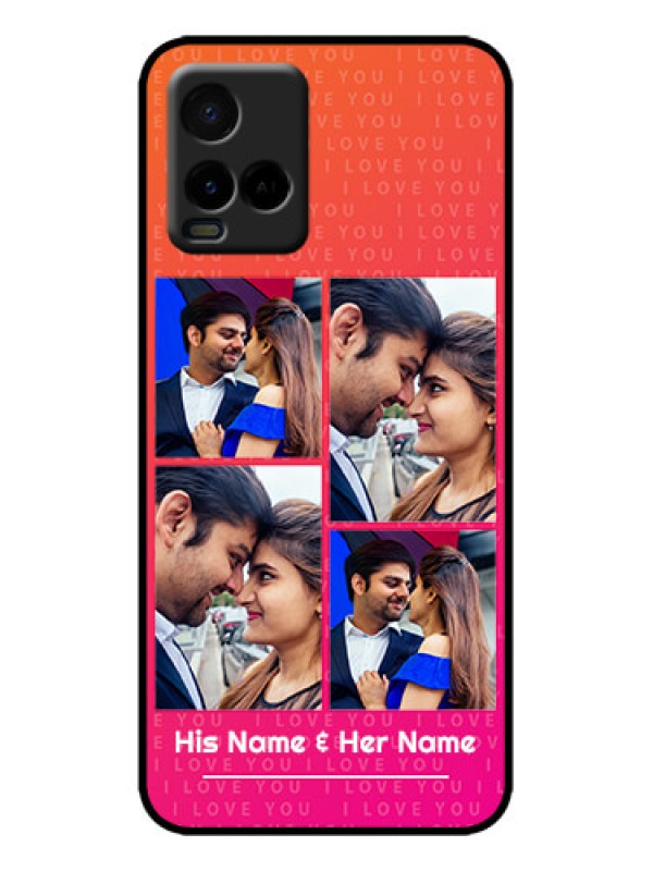 Custom Vivo Y33s Custom Metal Phone Case - I Love You Pink Design