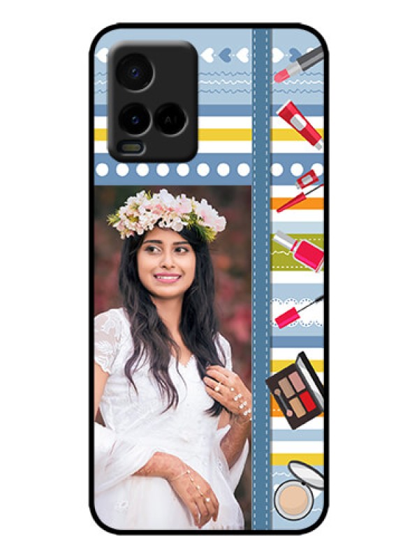 Custom Vivo Y33s Custom Metal Phone Case - Makeup Icons Design