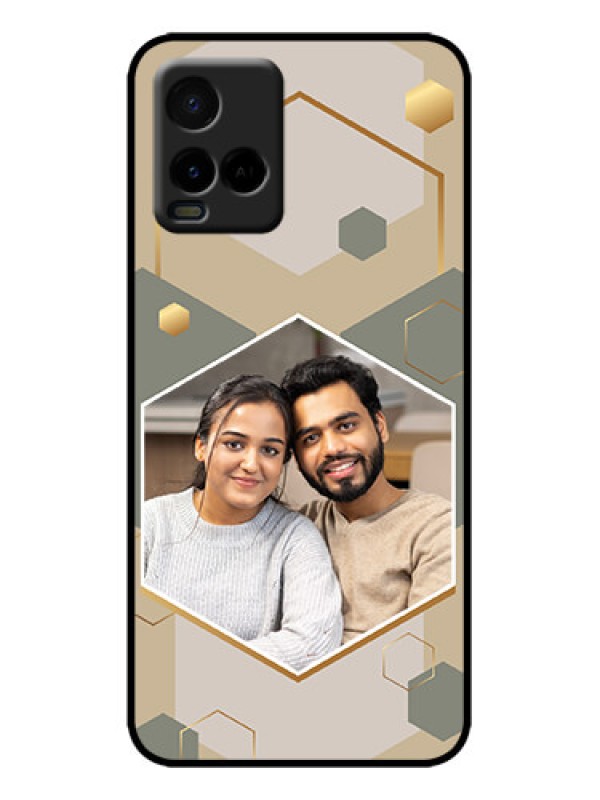 Custom Vivo Y33s Custom Metal Phone Case - Stylish Hexagon Pattern Design