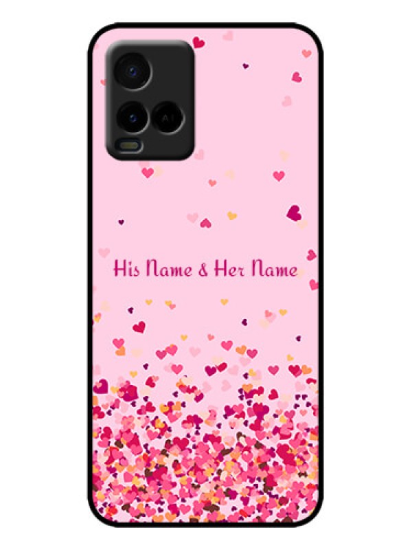 Custom Vivo Y33s Custom Metal Phone Case - Floating Hearts Design
