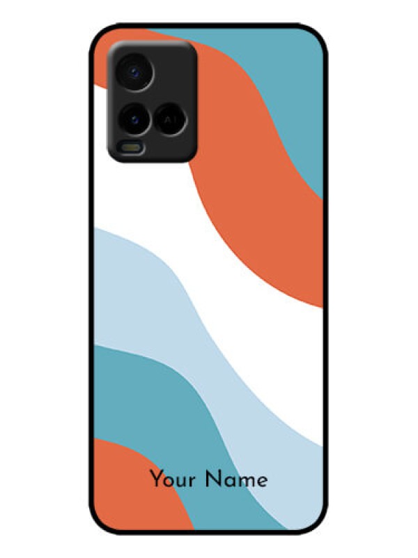 Custom Vivo Y33s Custom Metal Phone Case - Coloured Waves Design