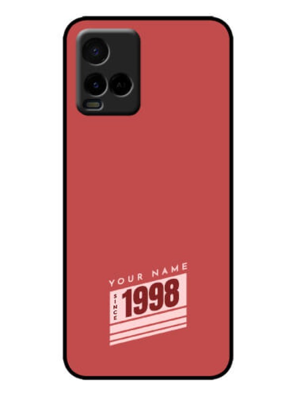 Custom Vivo Y33s Custom Metal Phone Case - Red Custom Year Of Birth Design