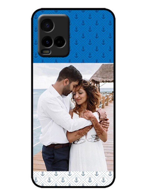 Custom Vivo Y33T Custom Metal Phone Case - Blue Anchors Design