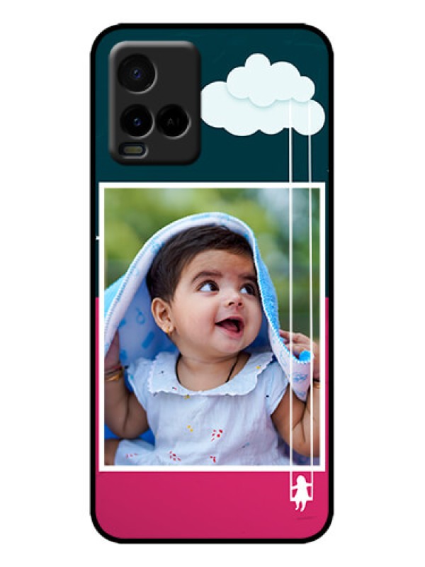 Custom Vivo Y33T Custom Metal Phone Case - Cute Girl With Cloud Design