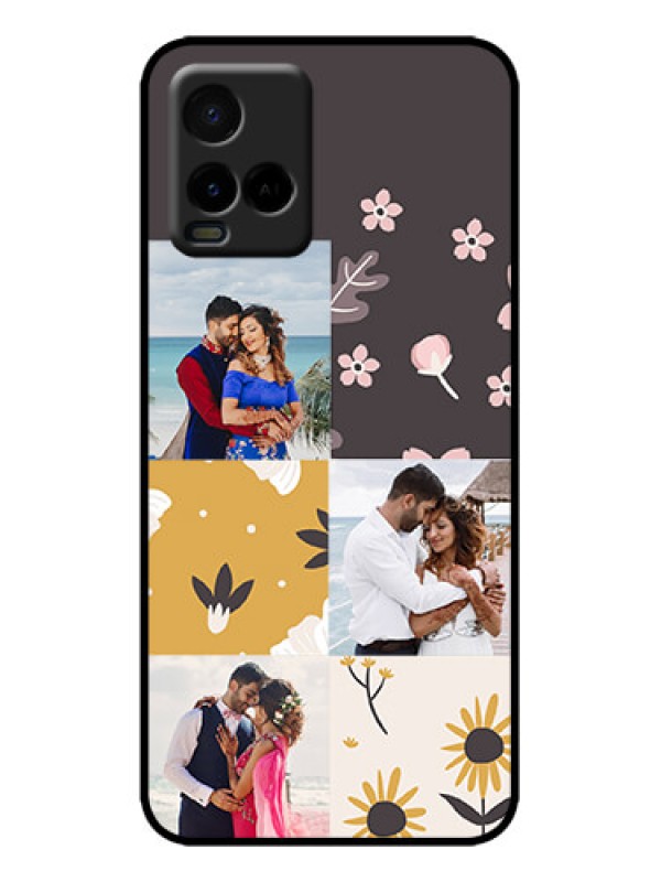 Custom Vivo Y33T Custom Metal Phone Case - 3 Images With Floral Design