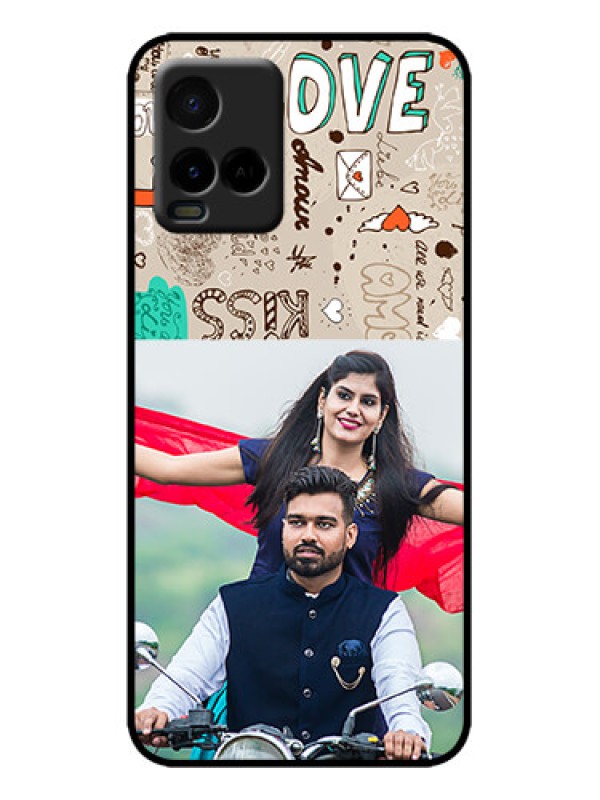 Custom Vivo Y33T Custom Metal Phone Case - Love Doodle Pattern