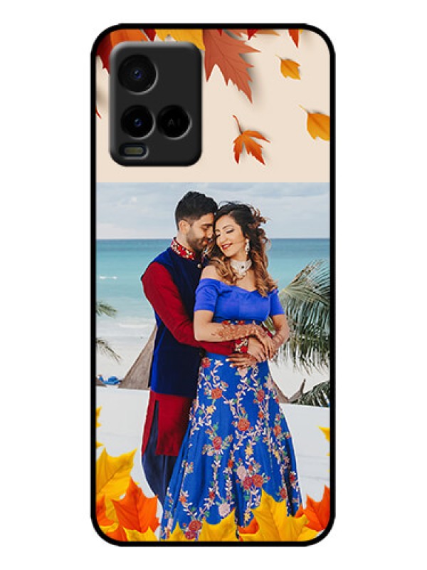 Custom Vivo Y33T Custom Metal Phone Case - Autumn Maple Leaves Design
