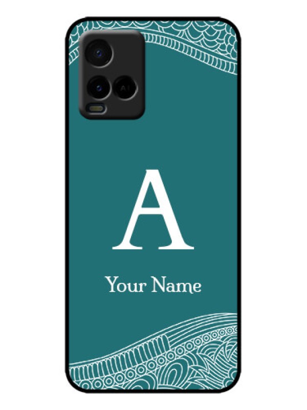 Custom Vivo Y33T Custom Metal Phone Case - Line Art Pattern With Custom Name Design