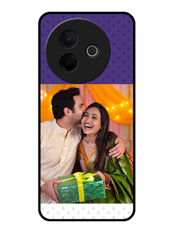 Custom Vivo Y39 5G Custom Metal Phone Case - Violet Colored Pattern Design