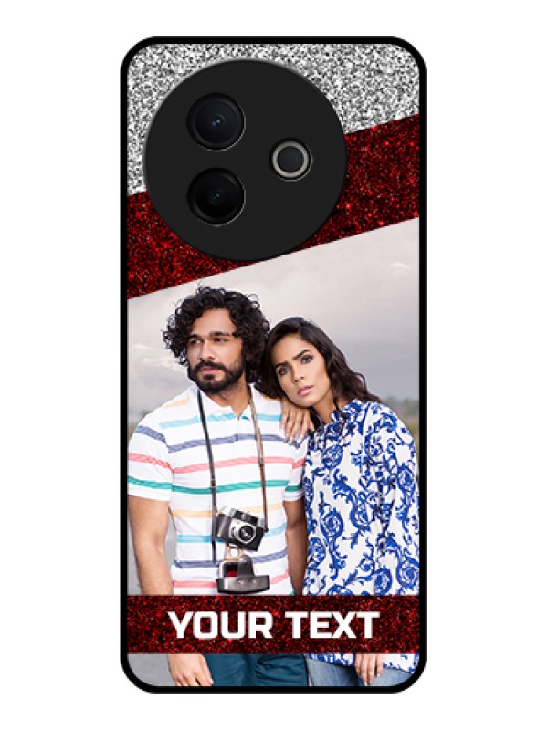 Custom Vivo Y39 5G Custom Metal Phone Case - Image Holder With Glitter Strip Design