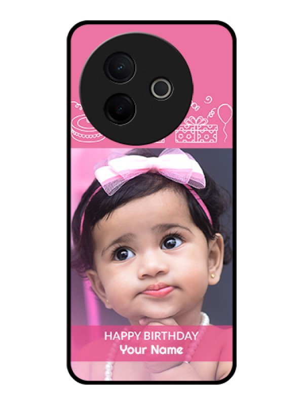 Custom Vivo Y39 5G Custom Metal Phone Case - With Birthday Line Art Design