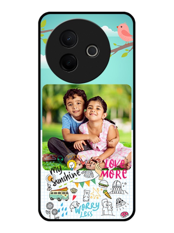 Custom Vivo Y39 5G Custom Metal Phone Case - Doodle Love Design