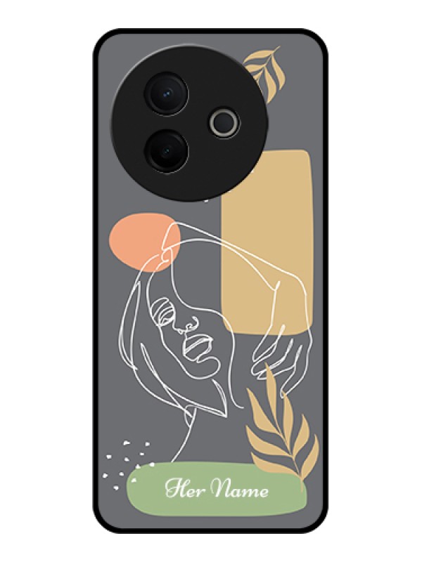 Custom Vivo Y39 5G Custom Metal Phone Case - Gazing Woman Line Art Design