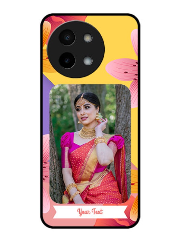 Custom Vivo Y58 5G Custom Metal Phone Case - 3 Image With Vintage Floral Design