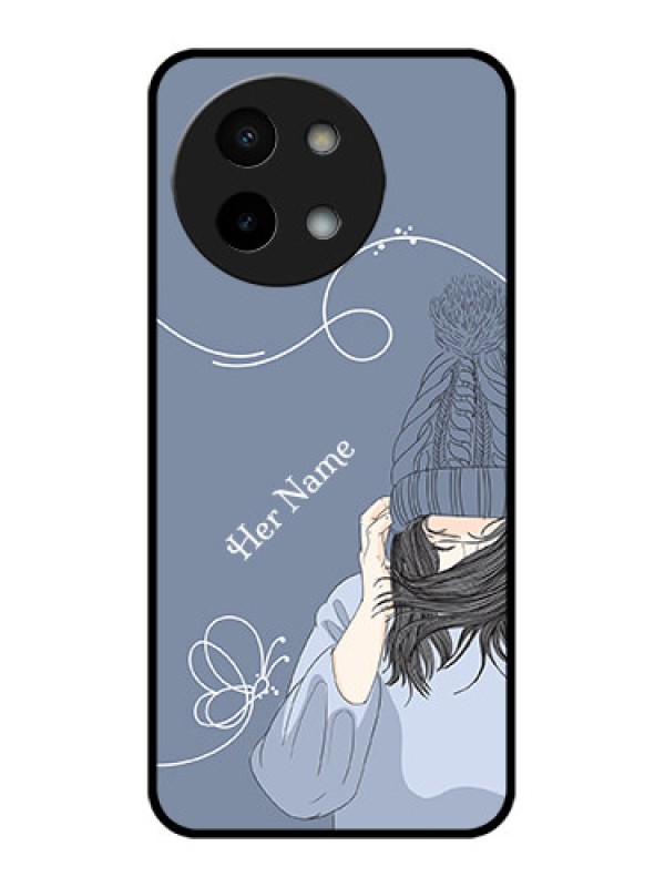 Custom Vivo Y58 5G Custom Metal Phone Case - Girl In Winter Outfit Design