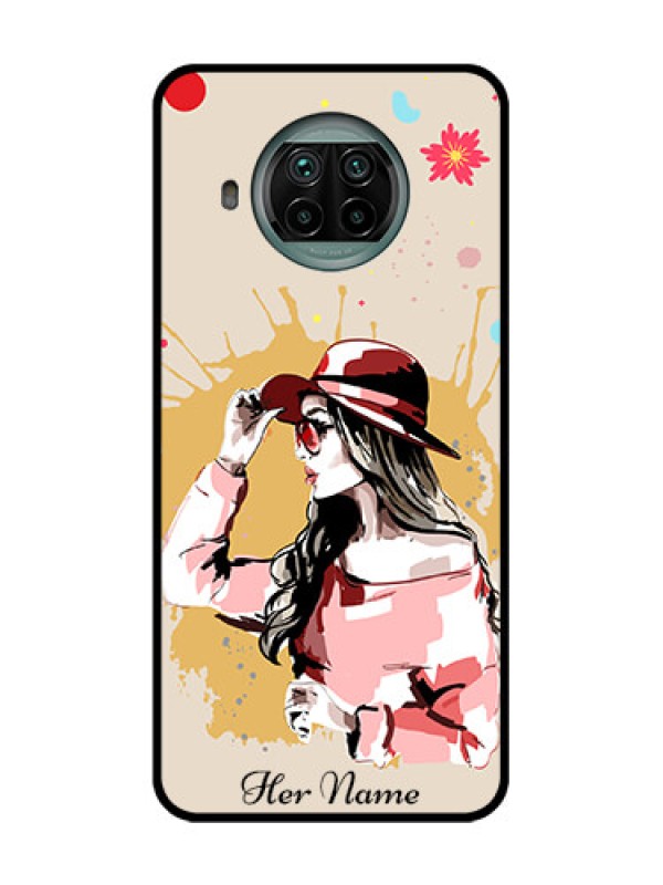 Custom Xiaomi Mi 10I 5G Custom Metal Phone Case - Women With Pink Hat Design