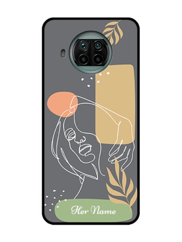 Custom Xiaomi Mi 10I 5G Custom Metal Phone Case - Gazing Woman Line Art Design