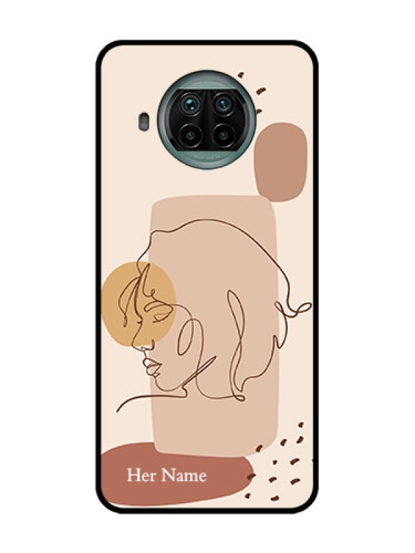 Custom Xiaomi Mi 10I 5G Custom Metal Phone Case - Calm Woman Line Art Design