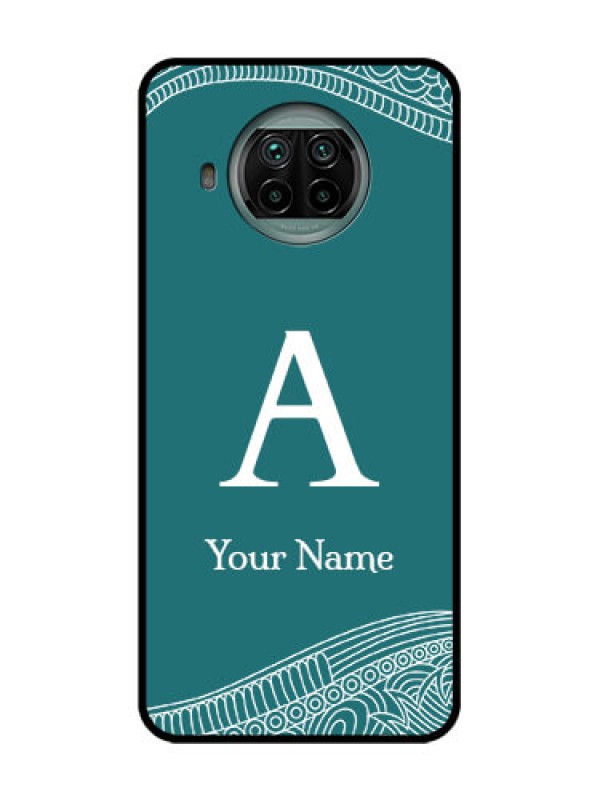Custom Xiaomi Mi 10I 5G Custom Metal Phone Case - Line Art Pattern With Custom Name Design