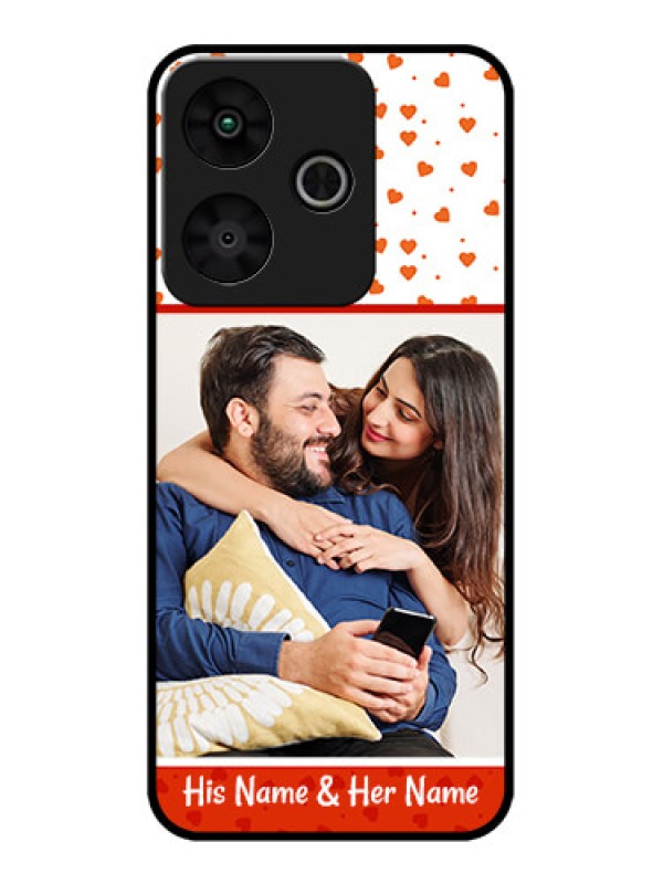 Custom Redmi 13 5G Custom Metal Phone Case - Orange Love Symbol Design