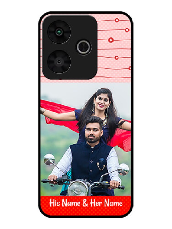 Custom Redmi 13 5G Custom Metal Phone Case - Red Pattern Case Design