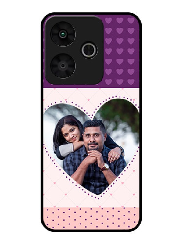 Custom Redmi 13 5G Custom Metal Phone Case - Violet Love Dots Design