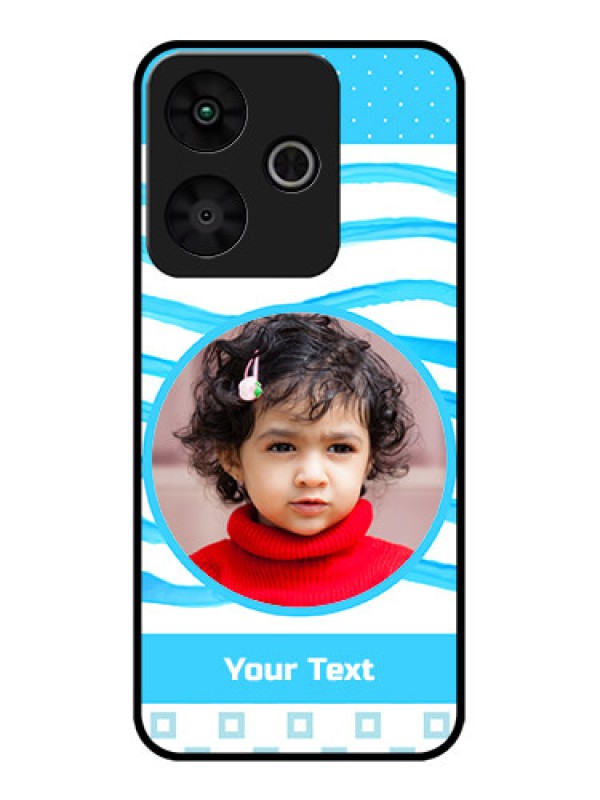 Custom Redmi 13 5G Custom Metal Phone Case - Simple Blue Case Design