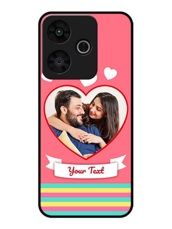 Custom Redmi 13 5G Custom Metal Phone Case - Love Shapes Doodle Design