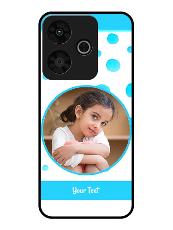 Custom Redmi 13 5G Custom Metal Phone Case - Blue Bubbles Pattern Design