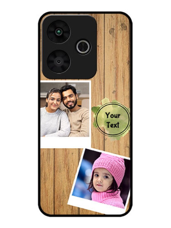Custom Redmi 13 5G Custom Metal Phone Case - Wooden Texture Design
