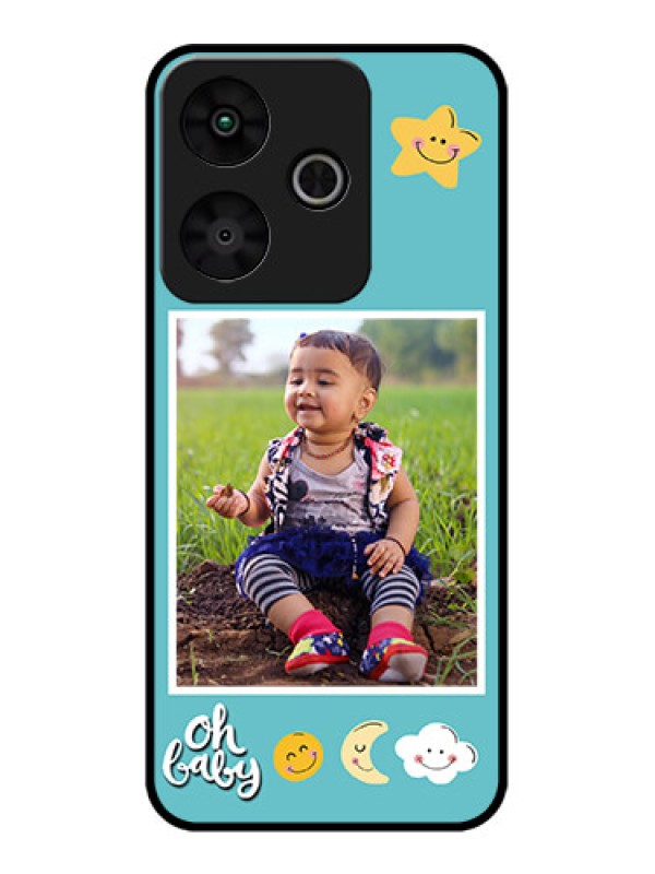 Custom Redmi 13 5G Custom Metal Phone Case - Smiley Kids Stars Design