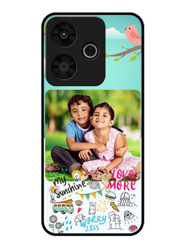 Custom Redmi 13 5G Custom Metal Phone Case - Doodle Love Design